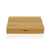 Boîtier compact pour poudre en bambou écologique personnalisé avec miroir, emballage de maquillage durable pour palette de fards à paupières rechargeable