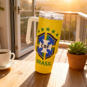 Mug de voyage isotherme en acier inoxydable de 40 oz avec poignée, couvercle et paille, double paroi isolée, idéal pour la bière, les réunions de famille et le sport - Product Image 3