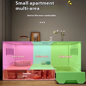 <span class=keywords><strong>Cage</strong></span> d'Intérieur pour Chat en Gros avec Toilettes, Petite Maison pour Chat d'Appartement avec Fermeture à Bouton, Conception de Logement une Pièce - Product Image 4