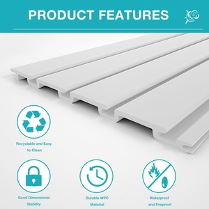 Pannello a Doghe in PVC <span class=keywords><strong>Bianco</strong></span> da Parete 4x2ft Sistema di Stoccaggio per Garage e Officina Resistente - Product Image 2