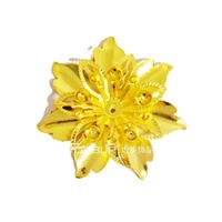 Hubu poupée couvre-chef petite fleur trois couches fer accessoire 38mm or et argent tridimensionnel décoratif