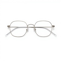 Gafas Ópticas Unisex de Moda en Oferta, Monturas para Diversas Formas de Rostro, Elegantes Monturas de Titanio Dorado de Media Montura Plegables con Lentes AC