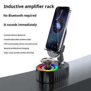 Soporte <span class=keywords><strong>para</strong></span> Teléfono <span class=keywords><strong>Celular</strong></span> con luz LED de altavoz inalámbrico y base antideslizante Sonido envolvente HD Perfecto <span class=keywords><strong>para</strong></span> el hogar y al aire libre - Product Image 2