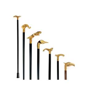 Bastón de madera de haya con mango de latón - Product Image 2