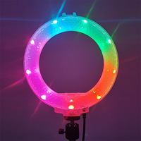Lampu cincin kristal dengan satu tempat ponsel, lampu 3 level dapat disesuaikan lampu kamera Led 6 inci 16Cm