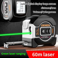 Télémètre laser infrarouge DEWEN 60M, qualité industrielle, appareil 3 en 1, mesure de la surface et de la distance, écran LCD numérique 5m, haute précision