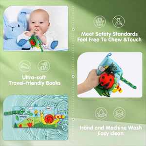 Soft Tummy Time Travel <b>Essentials</b> Baby Cloth Plush <b>Books</b> Sensory Surprises on Every Page - Product Image 4