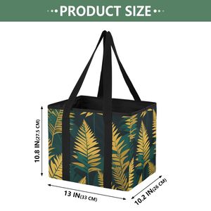 Large Capacity Foldable Shopping <b>Bag</b> <b>Reusable</b> Tote <b>Bag</b> Fern Print Carry <b>Bag</b> for Grocery Travel Daily Use - Product Image 2