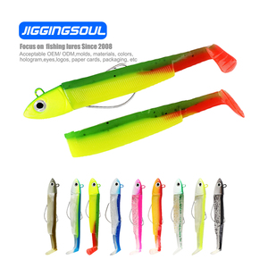 JIGGINGSOUL-SL092- Kit de Señuelos Suaves con Anzuelo de Cabeza de Plomo, Venta al por Mayor, Cebo para Lubina Negra Crazy Minnow - Product Image 1
