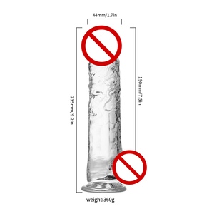 שקוף דו-צבע ג 'לי דילדו <span class=keywords><strong>sextoy</strong></span> מציאותי אנאלי תקע עם מוצצת כוס עבור נשים wagina אוננות מוצרי סקס למבוגרים - Product Image 2