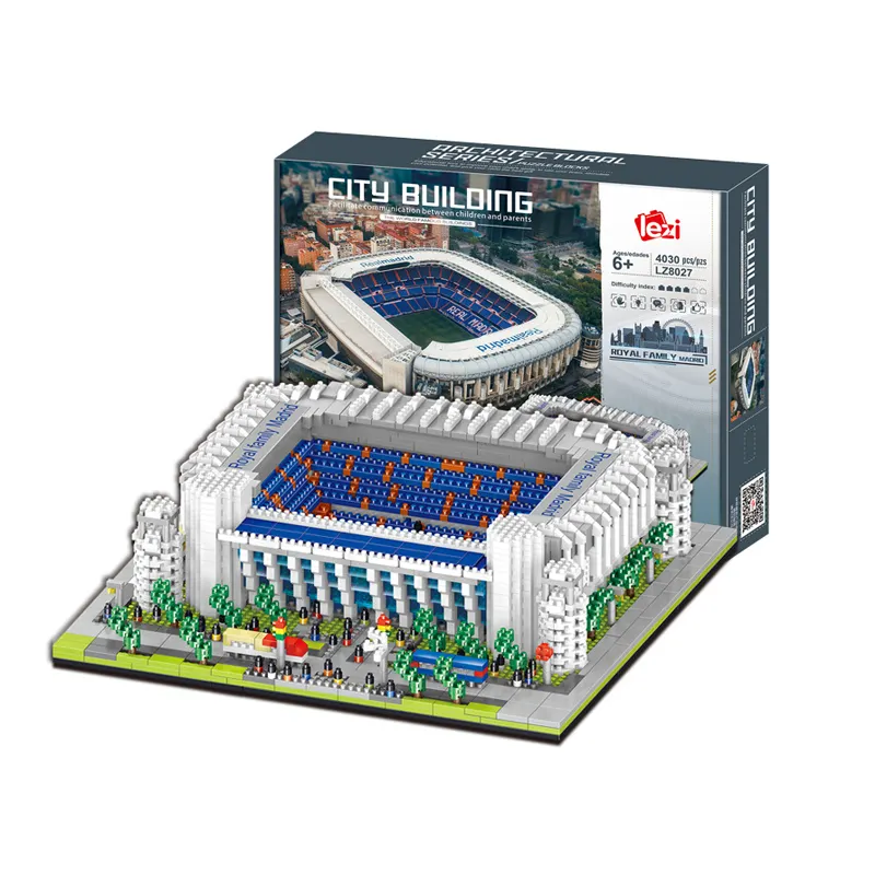 Miniature Diamond Stadium Building Blocks City Football Field Bricks Model Kids Gift