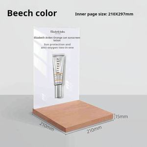 Moderne acryl en houten displaystand voor cosmetica, huidverzorgingsproducten en make-up voor evenementenpromotie - Product Image 6