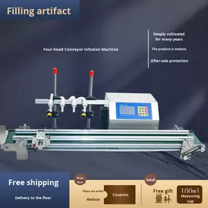 モデル4H3200小型液体ボトル充填機130cmコンベヤー500ml容量飲料油バイアルバッグ包装220v水用 - Product Image 4
