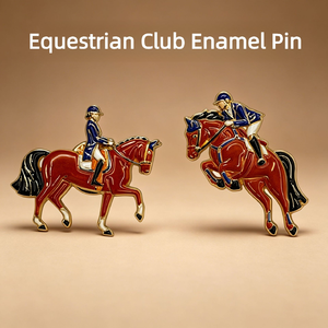 Pin Enamel Klub Berkuda, Bros Logam Berkuda Dressage, Lencana Kompetisi Lintasan Rintangan - Product Image 1