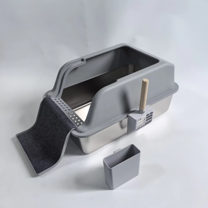 <span class=keywords><strong>Arenero</strong></span> para Gatos Semiautomático de Acero Inoxidable, Caja de Arena para Gatitos - Product Image 5