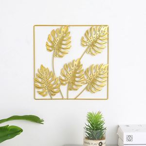 Modern Metal <b>Leaf</b> Wall Decoration Iron Palm <b>Leaf</b> with Frame Hanging <b>Art</b> Crafts Wall Decor for Home Living Room Bedroom - Product Image 4