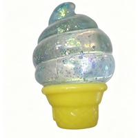 Nouveau produit Ne's : Jouet anti-stress à presser en forme de cône, scintillant, en TPR, avec lumière de nuit, en forme de bâtonnet de glace et de paillettes, en boîte colorée
