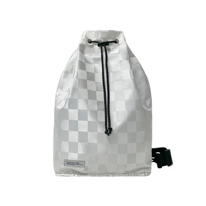 Drawstring Shoulder Bag Lattice Pattern Large Capacity Unisex Backpack For School Commute Summer 2024 - Product Image 5