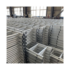 Scala a gradini in alluminio moderno in ferro battuto 5m scala professionale fissa a scala lunga - Product Image 1