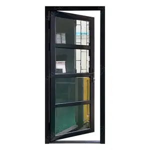 Amerikan ahır kapısı fransız ızgara tasarımları cam döner kapı iç alüminyum menteşe giriş kapısı