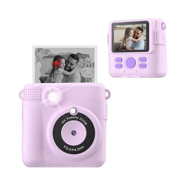 YWTB Christmas Gift Kids Camera 2.4 Inches HD IPS Screen 26MP Dual Lens Digital Video Selfie Toys Camara Instantanea with Print