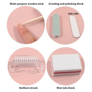 Hot Convenient Press on <b>Nails</b> <b>Kits</b> Including File Pusher Jelly Glue for Handmade Press on <b>Nails</b> - Product Image 5