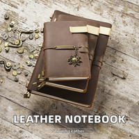 Carnet de notes en cuir Vintage Crazy Horse, journal de voyage créatif fait à la main, planificateur de cadeaux promotionnels d'affaires, carnet de notes imprimé