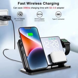 Producto de Moda: Soporte para Teléfono con Espejo de Temperatura, Reloj <span class=keywords><strong>Despertador</strong></span>, Cargador Rápido de 15w para iPhone 15, 17, 18, Base de Carga Inalámbrica 4 <span class=keywords><strong>en</strong></span> 1 - Product Image 4