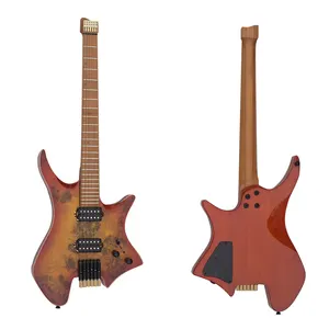 New Chất lượng cao Trung Quốc không đầu Guitar Điện gỗ gụ cơ thể Maple cổ giá bán buôn