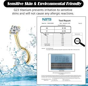 कारखाने थोक टाइटेनियम मोइससानाइट पत्थर नाक स्टड के आकार के फैशन शरीर के गहने की नाक स्टड महिलाओं के लिए - Product Image 5