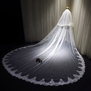 चीन के कारखाने की कीमत ब्राइडल घूंघट के साथ शादी का घूंघट 3 मीटर * 3 मीटर - Product Image 1