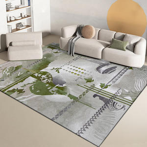 Tapis en laine de 10mm d'épaisseur personnalisable en peluche couleur de rime de style national vert riche pour le canapé-lit vert de la villa à usage domestique - Product Image 2