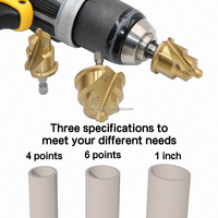 Alésoir spiralé à 3 cannelures pour tuyaux PPR 20/25/32mm, queue hexagonale, revêtement titane, foret étagé pour plombier, outil d'expansion de tuyaux d'eau