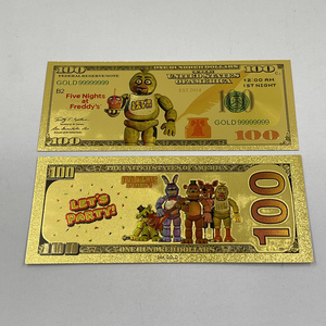 Spedizione gratuita <span class=keywords><strong>Anime</strong></span> cinque notti presso il Cartoon di Freddy in polimero banconota in lamina d'oro placcata - Product Image 3