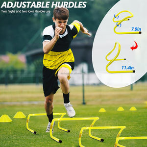 Các nhanh nhẹn thiết bị đào tạo bao gồm một 20 chân nhanh nhẹn bậc thang và bốn có thể điều chỉnh nhanh nhẹn trở ngại bóng đá Nón Dù - Product Image 2