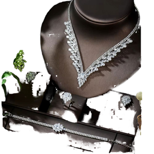 HIBRIDE New Luxury Design Women Bridal Jewelry Sets 925 siliver Jewelry AAA Zircon <b>Wedding</b> Gift <b>Accessories</b> N-794 - Product Image 2