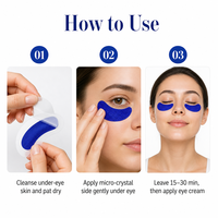 Patchs oculaires micro-cristallins à l'acide hyaluronique et hydrogel pour le soin quotidien des yeux, hydratants, autocollants pour le contour des yeux, certifiés CE/ISO