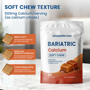 Integratore Alimentare LIFEWORTH OEM di Calcio Citrato Bariatrico, Vitamina Masticabile per Supporto Ossa e Articolazioni, 500mg, 60 Compresse - Product Image 3