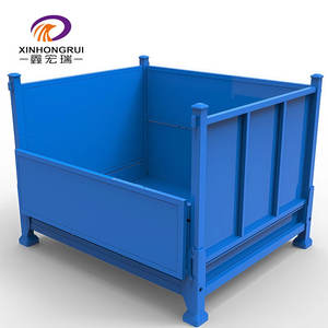 Caisse de conteneur en métal à chargement lourd personnalisée, revêtement en poudre, à face unique, palette euro, <span class=keywords><strong>cage</strong></span> empilable, <span class=keywords><strong>cage</strong></span> pliable, capacité de 1000 kg - Product Image 1