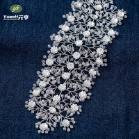 Applique 3D en strass feuille, motif cristal cousu main, multicolores pour la décoration de robes de mariée, de robes de soirée et de corsages