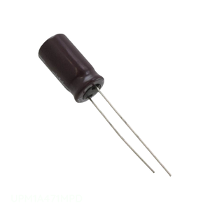 Condensateur RADIAL TH 470 uF 20% 10V à traversage de circuit, en aluminium, référence UPM1A471MPD, de la gamme Fabricant - Product Image 1