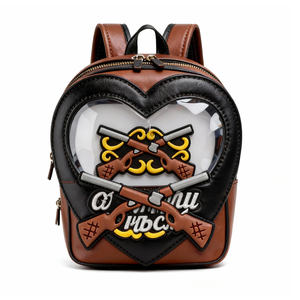 Vintage Hunter Goth Ita Sırt Çantası Kalp Şeklinde Şeffaf Ekran Çantası Çapraz Av Tüfeği İşlemeli Y2K Mini Çanta - Product Image 4