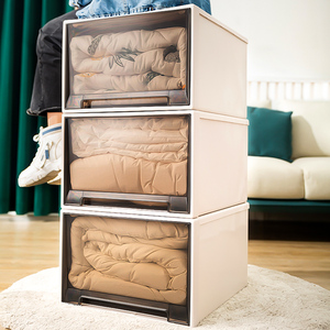 Multi-Layer jenis laci pakaian rumah tangga <span class=keywords><strong>Stackable</strong></span> laci penyimpanan Organizer susun kotak kabinet - Product Image 5