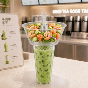 Vaso de Plástico Personalizado al por Mayor <span class=keywords><strong>para</strong></span> Snacks y Bebidas con Pajita, Bandeja de PP <span class=keywords><strong>para</strong></span> Snacks y Cuencos <span class=keywords><strong>para</strong></span> Frutas, Vasos <span class=keywords><strong>para</strong></span> Hotpot - ¡Gran Venta! - Product Image 2