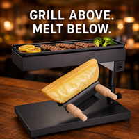 Kommerzieller Raclette-Käseschmelzer mit Antihaft-Tischgrill und Verstellbarem Heizständer für Restaurant- und Partygebrauch