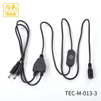 Câble d'alimentation CC basse tension 1A 12V en cuivre de marque OEM TEC-M-013, fiche femelle 5.5X2.1 vers fiche mâle 4.0X1.7, isolation PVC, noir
