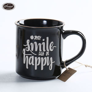 Tasse de fête nouveauté boisson froide personnalisée taza café <span class=keywords><strong>émail</strong></span> camping haute tasse transparente élégante tasse <span class=keywords><strong>à</strong></span> café en <span class=keywords><strong>céramique</strong></span> d'argile noire mate cadeau - Product Image 4