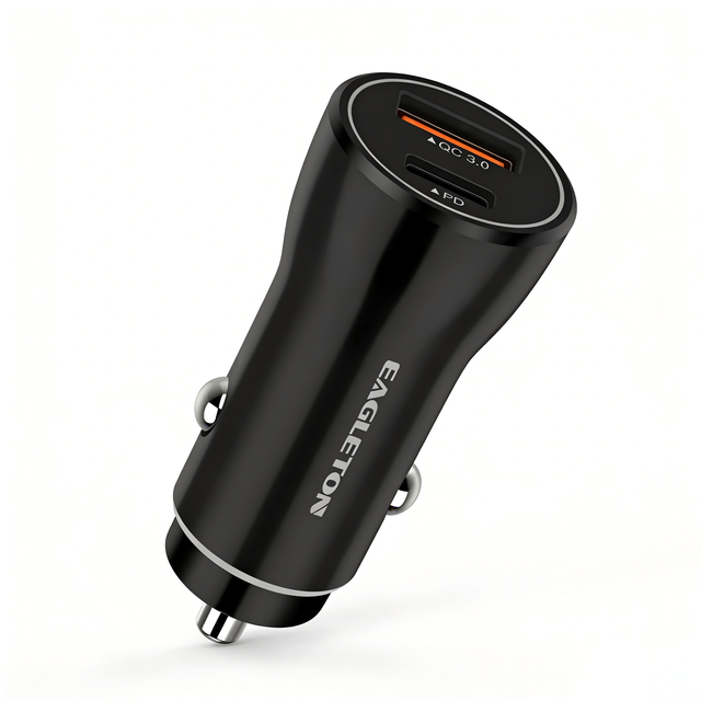 Mini USB Quick Car Charger PD20W QC3.0 USB-A Type-C Dual Port Fast Charging Phone Car Socket Adapter for iPhone iPad Samsung
