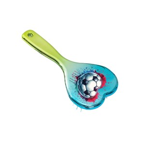 Nuovo Pettine Massaggiante Elettroplaccato 2026 con Design Trendy a Cuore Colorato e Graffiti Calcistici - Product Image 1