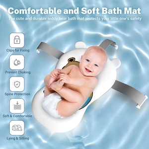 Vente en gros OEM personnalisée, baignoire pliable pour bébé, coussin doux, baignoire portable pour nouveau-né avec thermomètre - Product Image 5